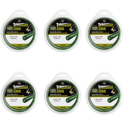Filo di Nylon 2.5mm x 25m per testina per decespugliatori Trueshopping (x6)