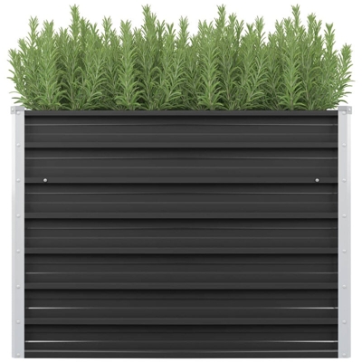 Fioriera per Giardino Antracite 100x40x77 cm in Acciaio Zincato