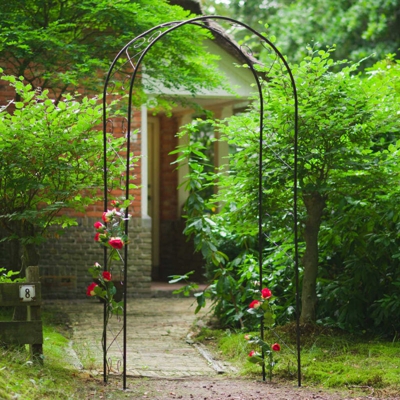 Arco da Giardino in Metallo 100x37x230 cm Nero - Nero - Nature