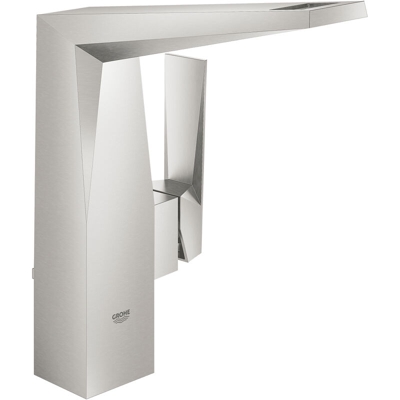 Miscelatore monocomando per lavabo Grohe Allure Brilliant, con scarico a scomparsa, misura L, colorazione: super acciaio - 23109DC0