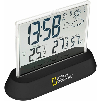 National geographic trasparente indoor/outdoor dcf stazione meteo a batteria