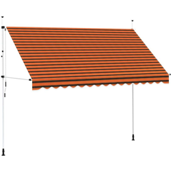 Tenda da Sole Retrattile Manuale Arancione e Marrone 350 cm - Multicolore - Vidaxl en oferta