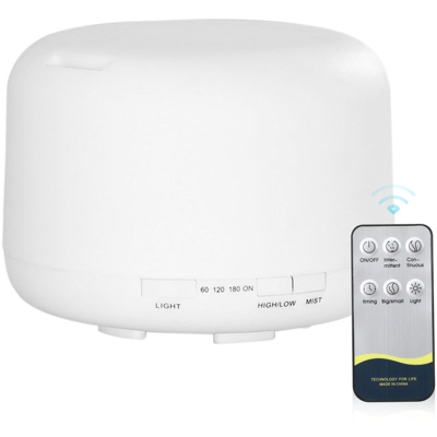 massa bianca 500ML UE sette luci ultrasuoni aromaterapia umidificatore