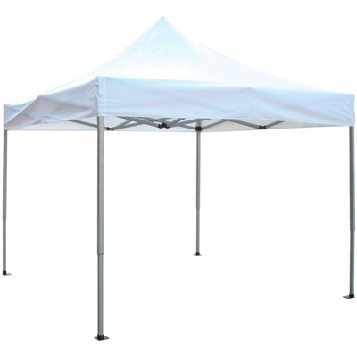 Gazebo Pieghevole 3 X 3 Professionale In Alluminio Telo Bianco Chiudibile Per Mercato Mercatino Feste Da Esterno Giardino