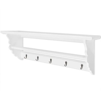 Appendiabiti in MDF bianco in stile barocco - Bianco - Youthup