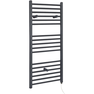 Hudson Reed Artle Scaldasalviette Elettrico Piatto di Design Verticale - Termoarredo Bagno a Scaletta Moderno - Acciaio Antracite - 600W - 1200 x