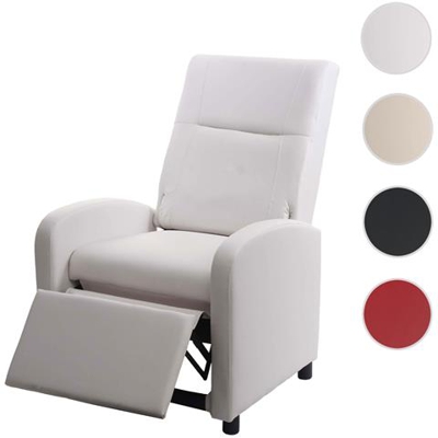 Poltrona Relax Tv Hwc-h18 Regolabile Ecopelle 75x70x99cm Bianco