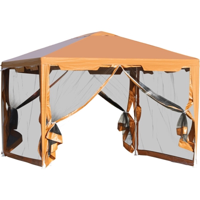 Tenda Gazebo da Giardino Pieghevole con Zanzariera in Metallo e PE - Outsunny