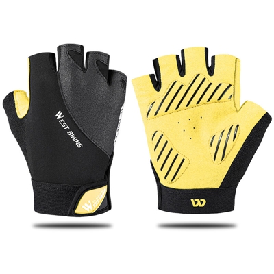 WEST BIKE Equitazione Riflettere Luce Guanto Bicicletta Mezza Dito Guanto Antiurto Traspirante Guanto Da Ciclismo Guanto Della Bicicletta Della