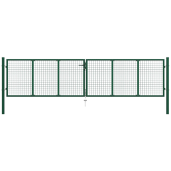 Cancello da Giardino a Rete in Acciaio 400x75 cm Verde en oferta
