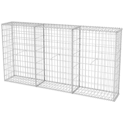 Gabbione in Rete in Acciaio Zincato 200x30x100 cm - Argento - Youthup