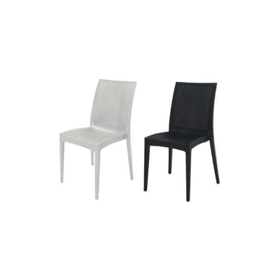 Fraschetti - Sedia rattan bistrot antracite senza braccioli