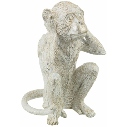 Statuetta decorativa da giardino e veranda Scimmietta Bianca h 24 cm -Scimmietta Non Sento en oferta