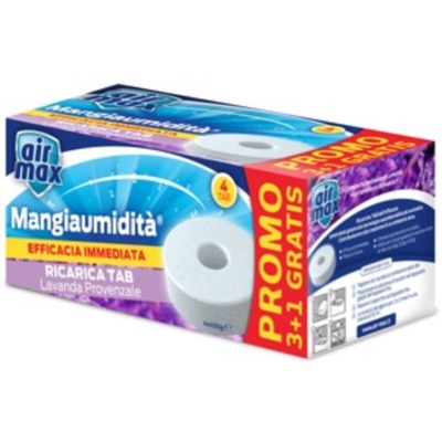 4 pz ricarica assorbiumidita' da 450 gr tab pasticche essenza neutra - Airmax