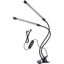 DC5V 18W LED a 2 teste con luce progressiva a collo d'oca regolabile a 360 ¡ã Lampadine a luce rossa e blu Caricatore a clip USB per ricarica en oferta