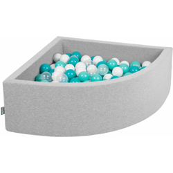 90X30cm/300 Palline Piscina Di Palline Colorate ?7Cm Per Bambini Quarto Angolare In EU, Grigio Ch:Turchese Ch/Bianco/Trasparente/Turchese - grigio precio