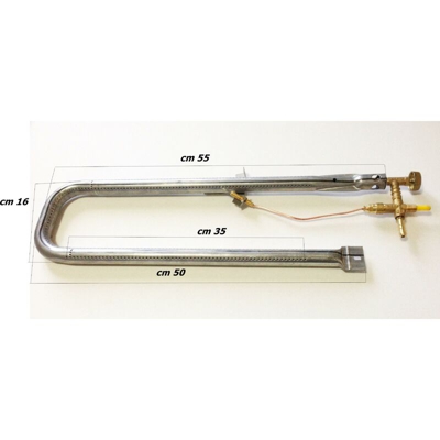 Eurostore07 - BRUCIATORE PER BARBECUE FAI DA TE CM 50 GAS BOMBOLA CON VALVOLA SICUREZZA