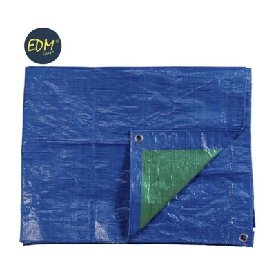 Tendalino 4x5mts occhielli in metallo blu / verde a doppia faccia densità 90 gr / m2