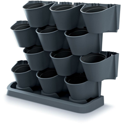Plastic Vertical Planter Cascade Garden Anthracite 68,5 (L) x 19 (W) x 54,6 (H) cm, Grande - Prosperplast características