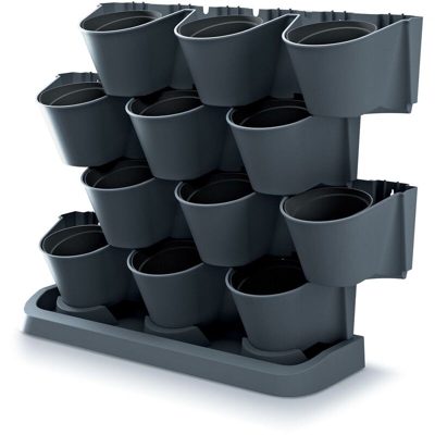 Plastic Vertical Planter Cascade Garden Anthracite 68,5 (L) x 19 (W) x 54,6 (H) cm, Grande - Prosperplast