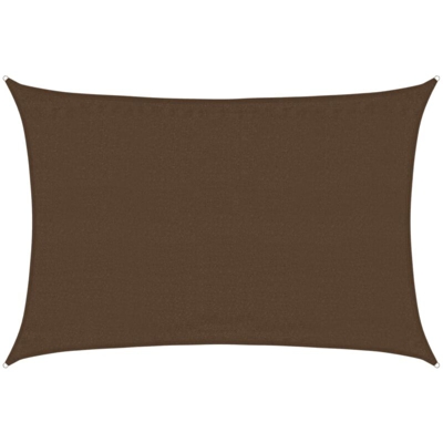 vidaXL Vela Parasole 160 g/m² Marrone 3,5x5 m in HDPE - Marrone