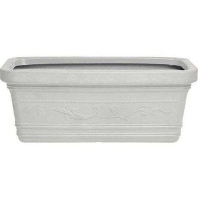 Vaso fioriere rettangolare maxi festonato doppio bordo bianco cm 80x40x35h