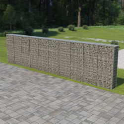 Gabbione con Copertura in Acciaio Zincato 600x30x150 cm - Argento - Youthup precio