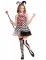 Costume da giullare bianco e nero per bambina
