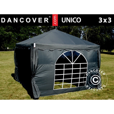 Tendone gazebo per feste UNICO 3x3m, Nero
