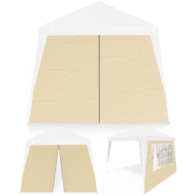 Set di 2 pareti laterali per gazebo pop up pieghevole Capri festa tenda giardino Beige