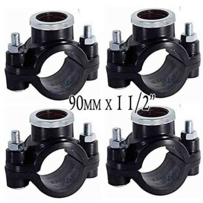 Confezione 4 x COLLARE IRRIGAZIONE 90MM x 1 1/2" . Utilizzato per l'installazione di elementi di irrigazione come irrigatori e
