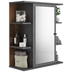 Armadietto Da Bagno Con Specchio Matera Stile Anticato Scuro en oferta