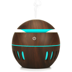 USB Car in legno umidificatore cava variopinta di notte leggero aroma diffusore (YX-003B venature del legno di profondita) precio