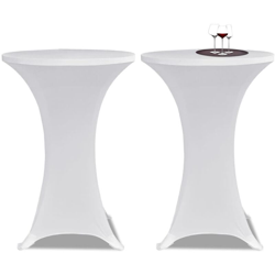 Copritavolo ?80 cm Bianco Tessuto elasticizzato 2 pezzi - Bianco precio