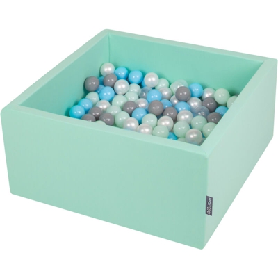 90X40cm/300 Palline ? 7CM Quadrato Piscina Di Palline Colorate Per Bambini Fabbricato In EU, Menta: Perla/Grigio/Trasparente/Azzurro/Menta - menta: