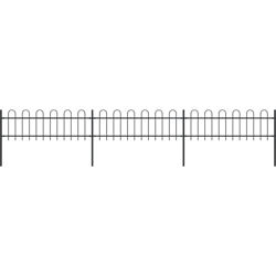 Recinzione da Giardino Punta Tonda in Acciaio 5,1x0,6m Nera - Nero - Youthup en oferta