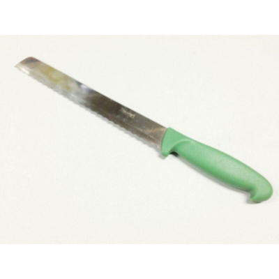 Coltello Per Pane In Acciaio Inox Lama Da Cm 20 + Manico Plastica Cm 12 Verde B1