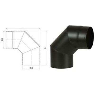 GOMITO IN ACCIAIO ø cm 16 - 90°