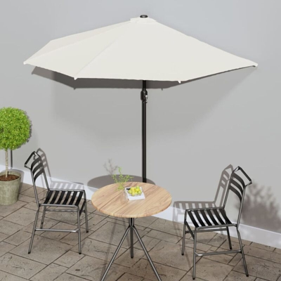 Ombrellone Balcone Palo in Alluminio Sabbia 270x135 cm a Metà - Beige - Youthup