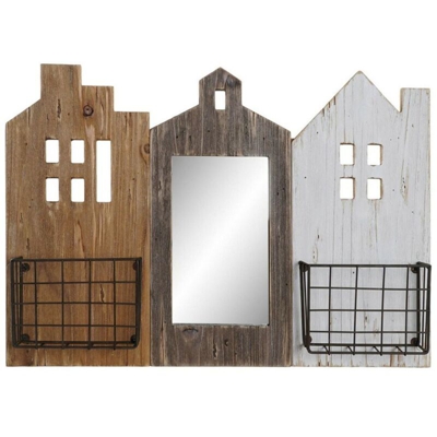 Portariviste DKD Home Decor Metallo Legno di paulownia (57 x 10 x 40 cm)