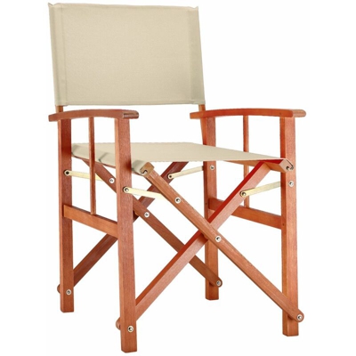 Sedia da giardino Cannes FSC® Foreste correttamente gestite legno di eucalipto sedie pieghevoli da regista balcone terrazza crema - Deuba
