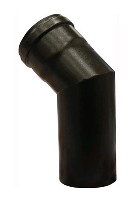 GOMITO 45o per TUBO STUFA PELLET Colore NERO 10 cm con GUARNIZIONE