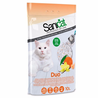 Sanicat Lettiera Duo White Vaniglia e Mandarino : 10 L Duo White Vaniglia e Mandarino