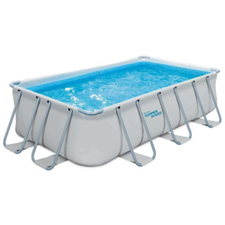 piscina fuori terra rettangolare 400x200x100 cm - completa di scaletta e filtro a cartuccia - summer waves elite frame en oferta