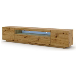 Lowboard Aura - Armadio Per Tv Da 200 Cm, Da Appendere O In Piedi, Universale, Per Tv, Credenza, Hifi (artisan Rovere Con Led) precio