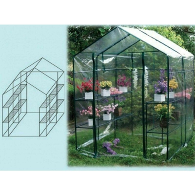 Serra in acciaio copertura pvc l143xp143xh195 cm garden cottage - Brixo