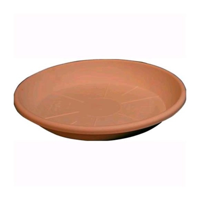 SOTTOVASO TONDO in Resina Color TERRACOTTA 64x8H cm per VASO Festonato da 80 cm