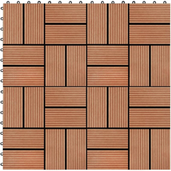 vidaXL Piastrelle per Decking in WPC 11 pz 30x30cm 1mq Colore Teak - Marrone precio