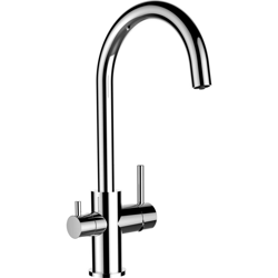 Rubinetto 3 vie miscelatore lavello fontana cucina con canale separato per acqua filtrata canna a U - Vizio precio