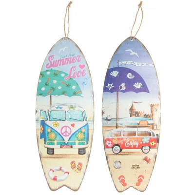 Statua Decorativa DKD Home Decor Surf Legno MDF (2 pcs) (7 x 1.8 x 17.5 cm)